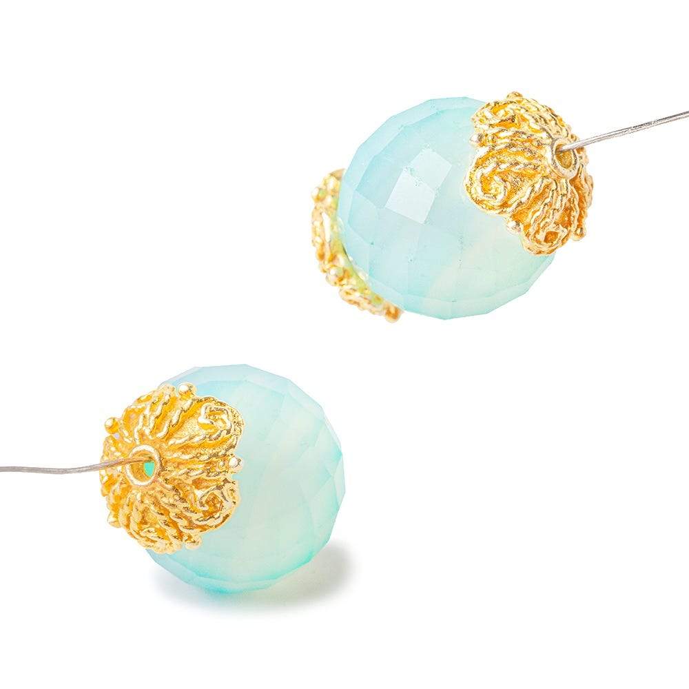 4x11x11mm 22kt Gold Plated Copper Twisted Rope Bead Cap 8 inch 48 pieces - Beadsofcambay.com