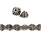 4x11x11mm Antiqued Sterling Silver plated Copper Bead Cap with Miligrain Design *DISCONTINUED* - Beadsofcambay.com
