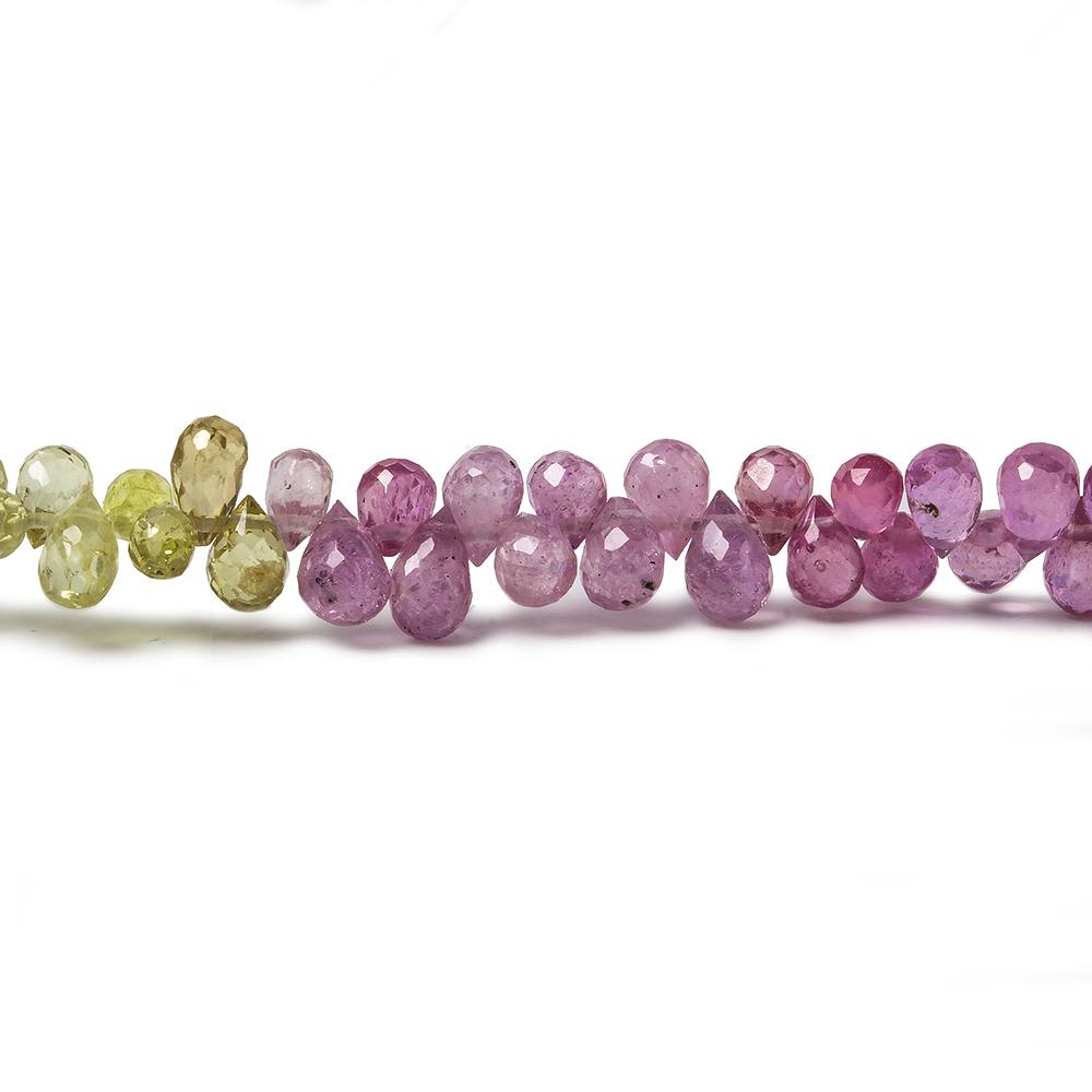4x2.5-5x3.5mm Fancy Sapphire & Ruby Faceted Tear Drops 16 inch 250 beads AA - Beadsofcambay.com