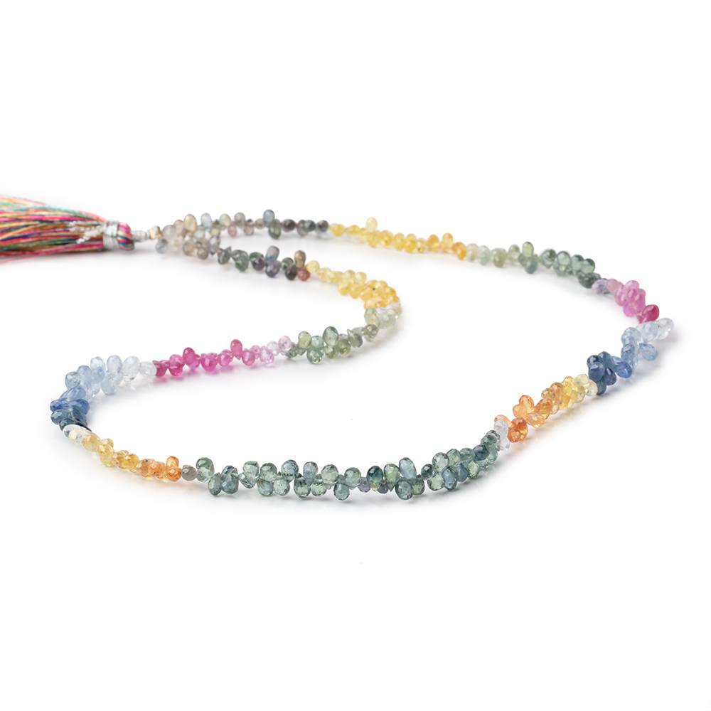 4x2.5-5x3mm Fancy Sapphire & Ruby Faceted Tear Drops 16 inch 272 beads AA - Beadsofcambay.com