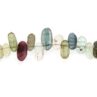 4x3-10x5mm Frosted Multi Color Tourmaline Top Drilled Ovals 8 inch 53 pieces - Beadsofcambay.com