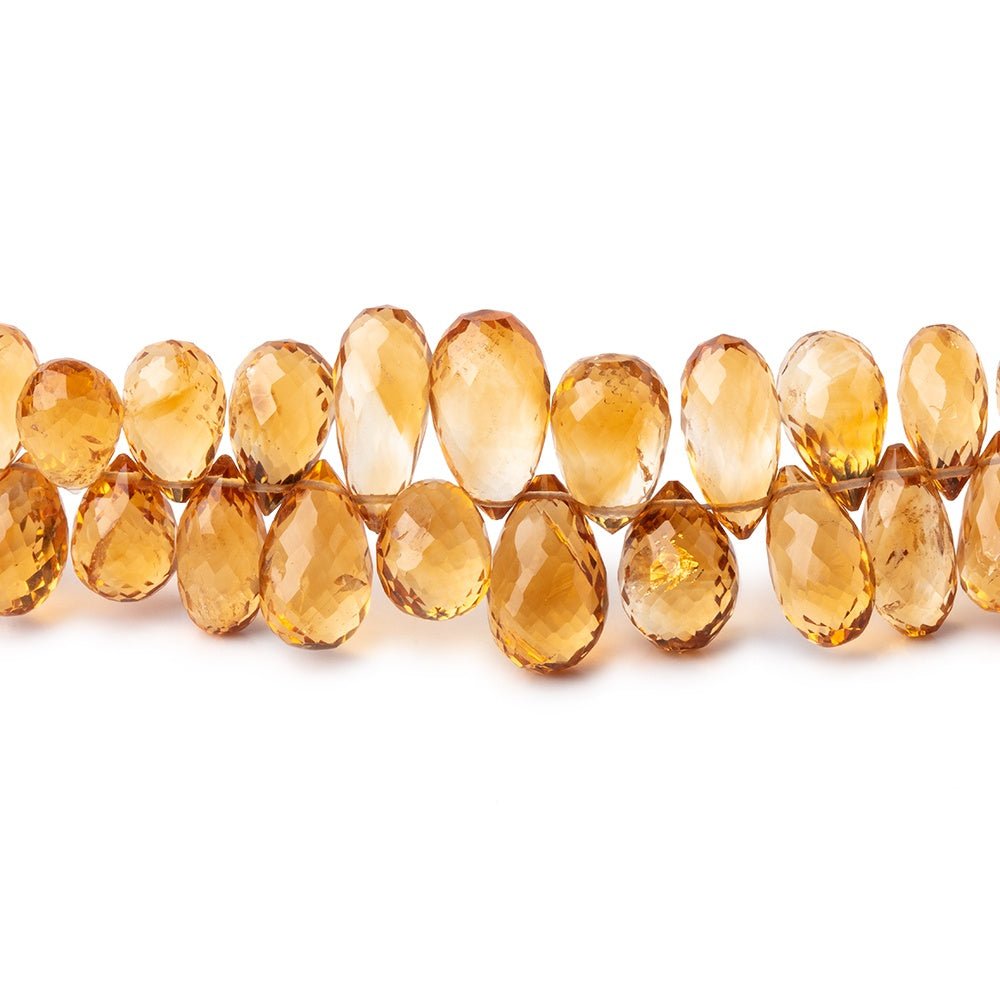 4x3-10x6mm Madeira Citrine Faceted Tear Drop Beads 8 inch 82 pieces - Beadsofcambay.com