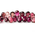 5x4-12x7mm Shaded Rubellite Tourmaline faceted pears 16.5 inch 174 beads AAA - Beadsofcambay.com