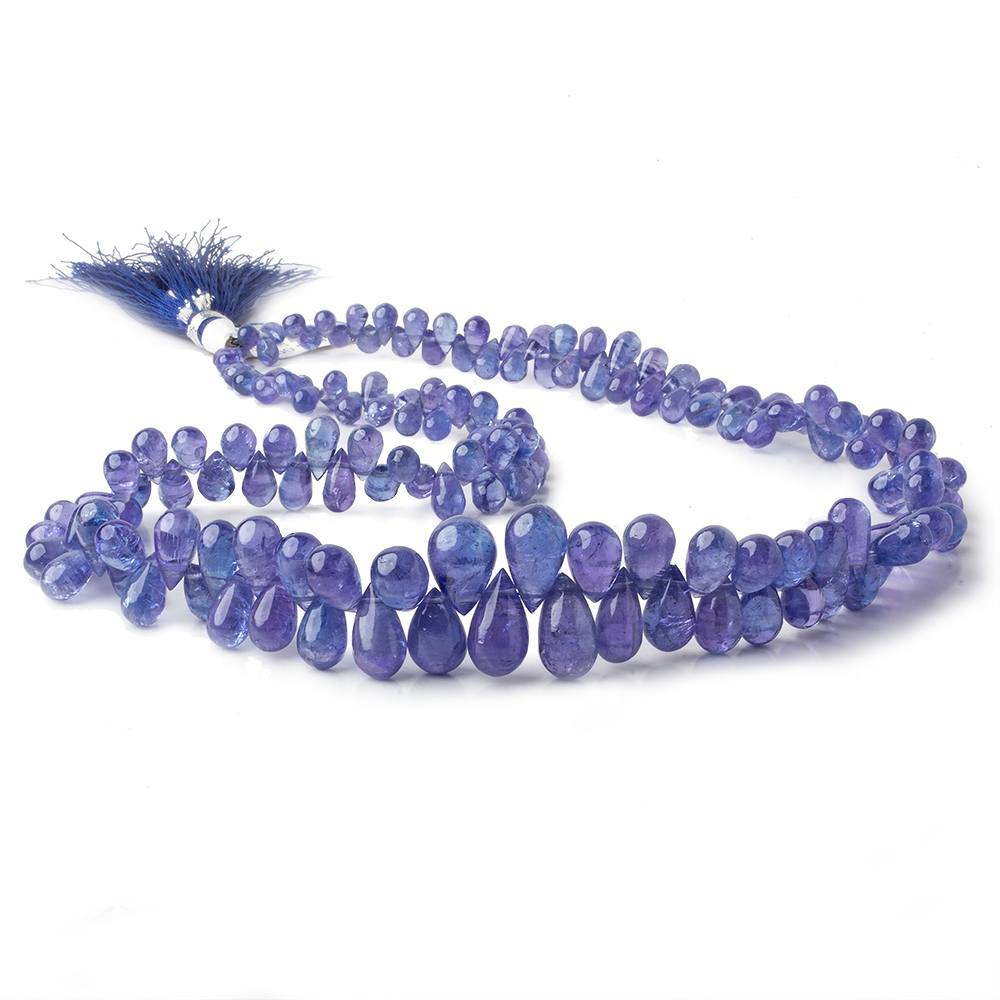 4x3-12x7mm Tanzanite plain tear drops 18 inch 154 beads AA Grade - Beadsofcambay.com