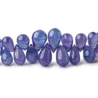 4x3-12x7mm Tanzanite plain tear drops 18 inch 154 beads AA Grade - Beadsofcambay.com