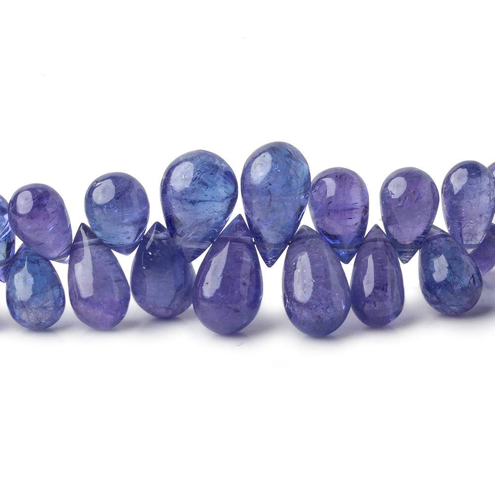4x3-12x7mm Tanzanite plain tear drops 18 inch 154 beads AA Grade - Beadsofcambay.com