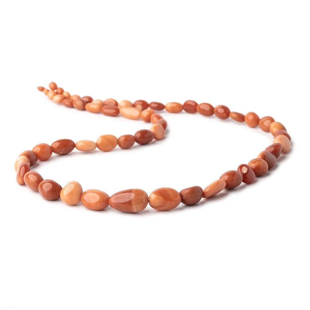4x3-15x9mm Orange & Brown Fire Opal Plain Nugget Beads 17 inch 46 pieces - Beadsofcambay.com