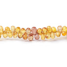 4x3-5.5x4mm Orange & Yellow Fancy Sapphire Faceted Tear Drops 17 inch 250 pieces AA - Beadsofcambay.com