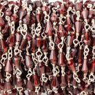 4x3-5x3.5mm Garnet Faceted Tear Drop Beads on .925 Silver Chain - Beadsofcambay.com