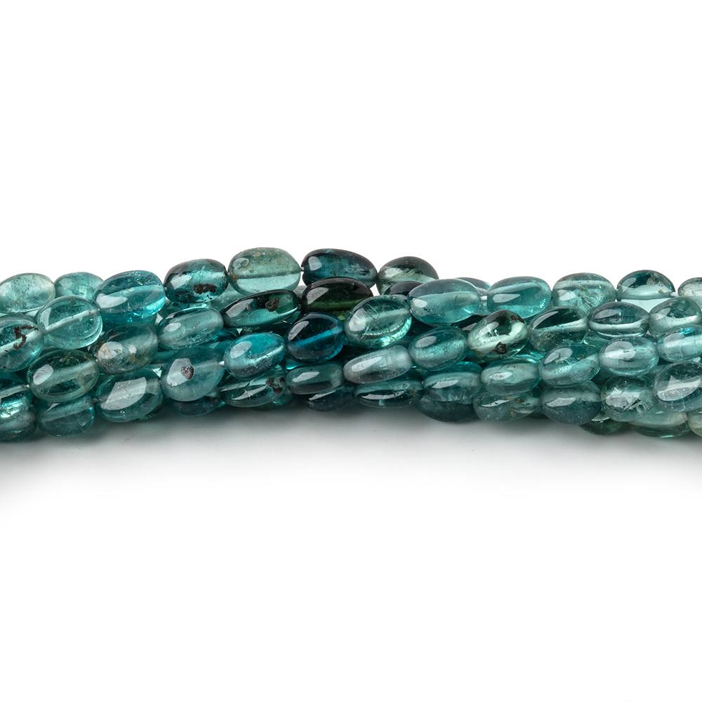 4x3-5x3.5mm Indicolite Tourmaline Plain Oval Beads 16 inch 90 pieces AA - Beadsofcambay.com