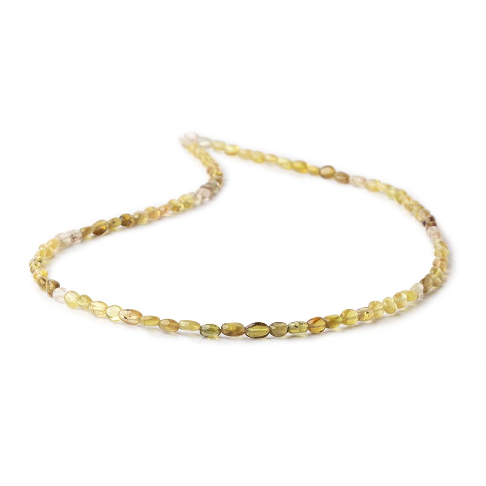4x3-5x3.5mm Yellow Tourmaline Plain Oval Beads 16 inch 86 pieces AA - Beadsofcambay.com