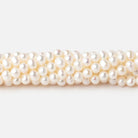 4x3-5x4mm Creamy White Off Round Freshwater Pearls 15 inch 106 pieces - Beadsofcambay.com