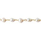 4x3-5X4mm Off White Baroque Freshwater Pearl Vermeil Chain by the foot 32 beads - Beadsofcambay.com