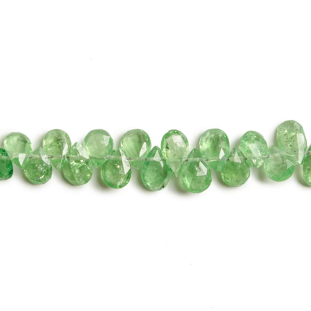 4x3-5x4mm Tsavorite Garnet Faceted Pear beads 8 inch 80 beads - Beadsofcambay.com