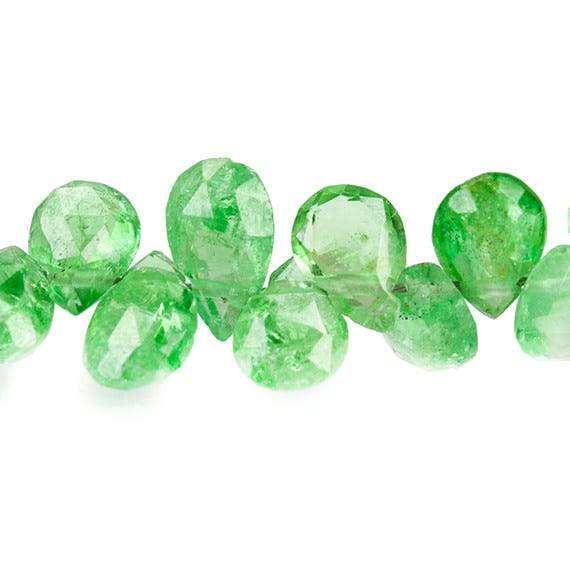4x3-5x4mm Tsavorite Garnet Faceted Pear beads 8 inch 80 beads - Beadsofcambay.com