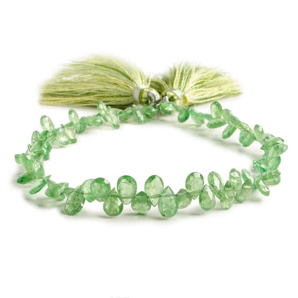 4x3-5x4mm Tsavorite Garnet Faceted Pear beads 8 inch 80 beads - Beadsofcambay.com