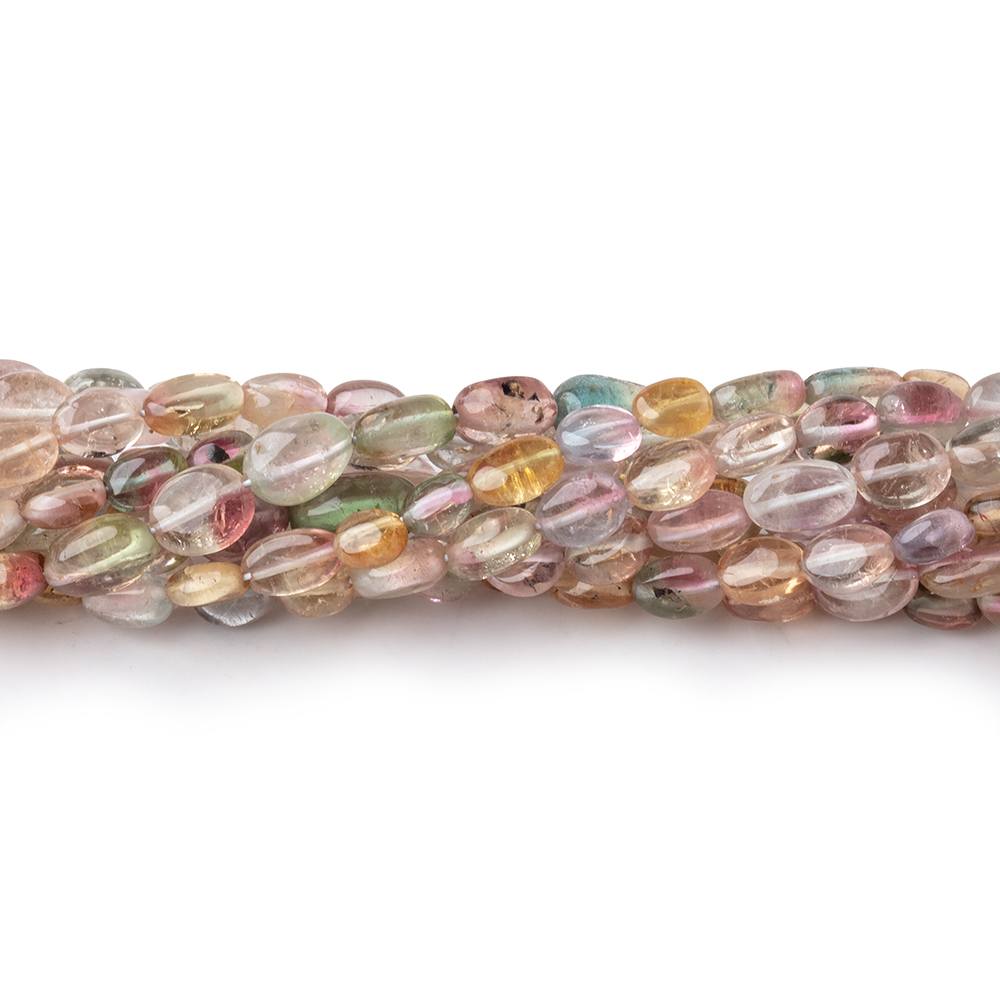 4x3-6x3.5mm Multi Color Tourmaline Plain Oval Beads 16 inch 72 pieces AA - Beadsofcambay.com