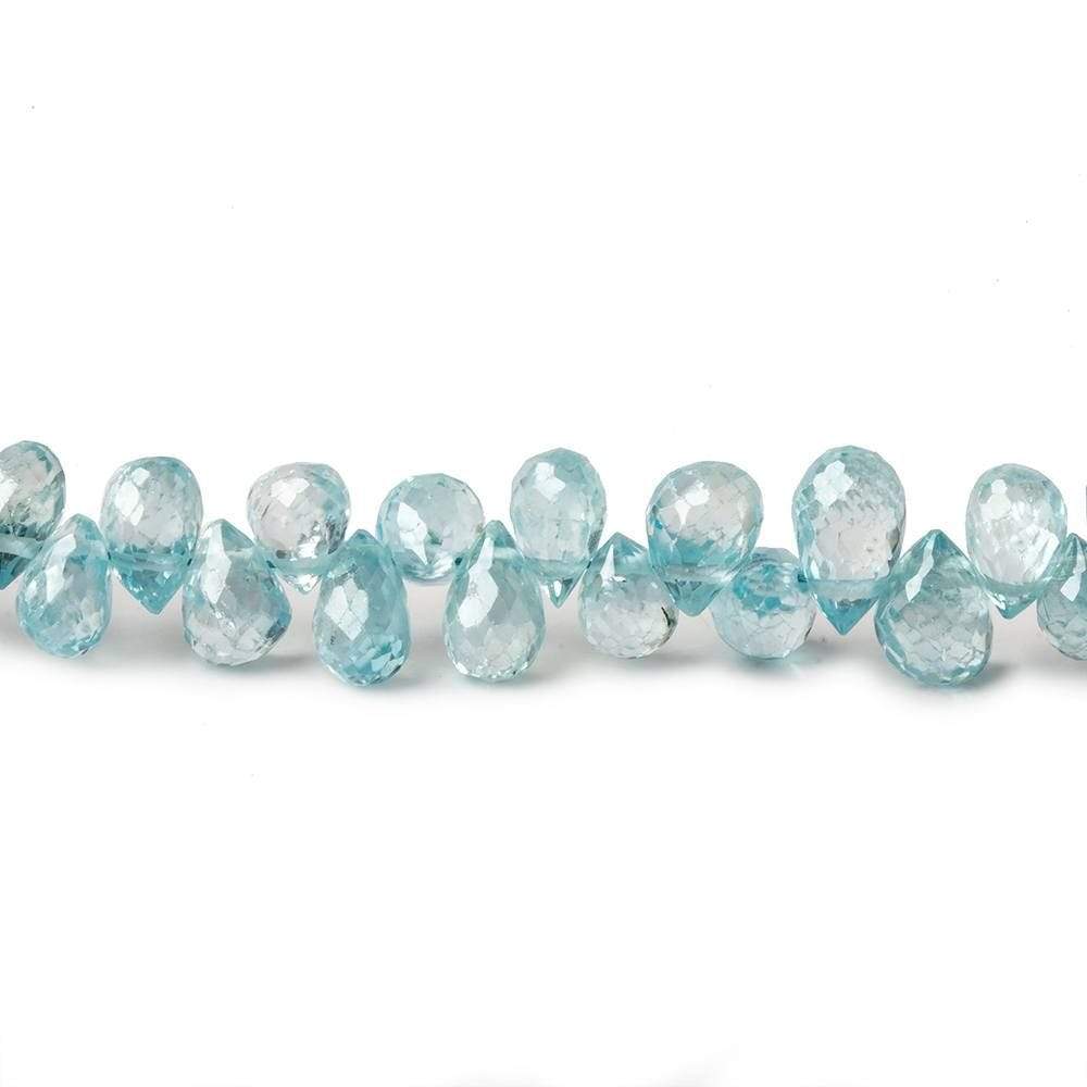 4x3-6x3mm Blue Zircon Faceted Tear Drop Beads 8 inch 91 pieces A - Beadsofcambay.com