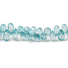 4x3-6x3mm Blue Zircon Faceted Tear Drop Beads 8 inch 93 pieces - Beadsofcambay.com