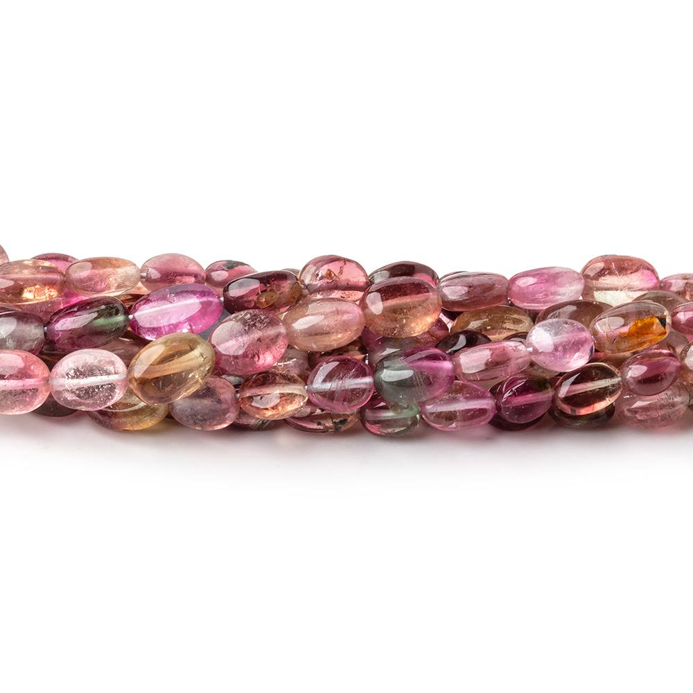 4x3-6x4mm Multi Color Tourmaline Plain Oval Beads 16 inch 67 pieces AA - Beadsofcambay.com