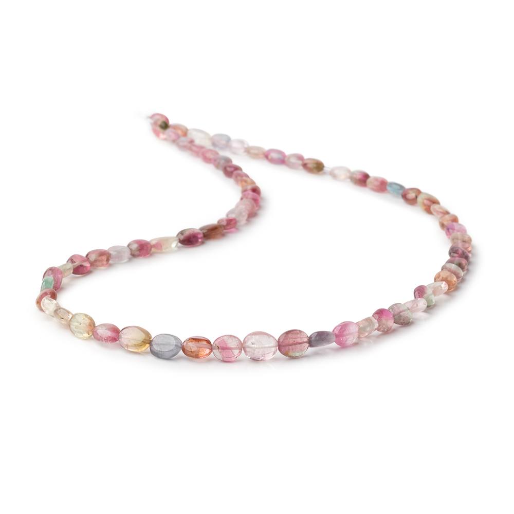 4x3-6x4mm Multi Color Tourmaline Plain Oval Beads 16 inch 67 pieces AA - Beadsofcambay.com
