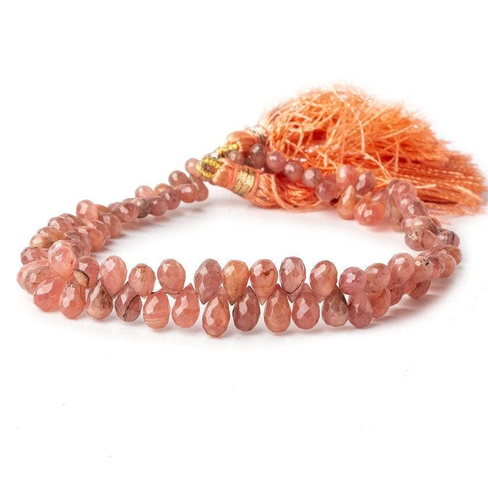 4x3-6x4mm Rhodocrosite faceted tear drop beads 9 inch 99 pieces AA - Beadsofcambay.com
