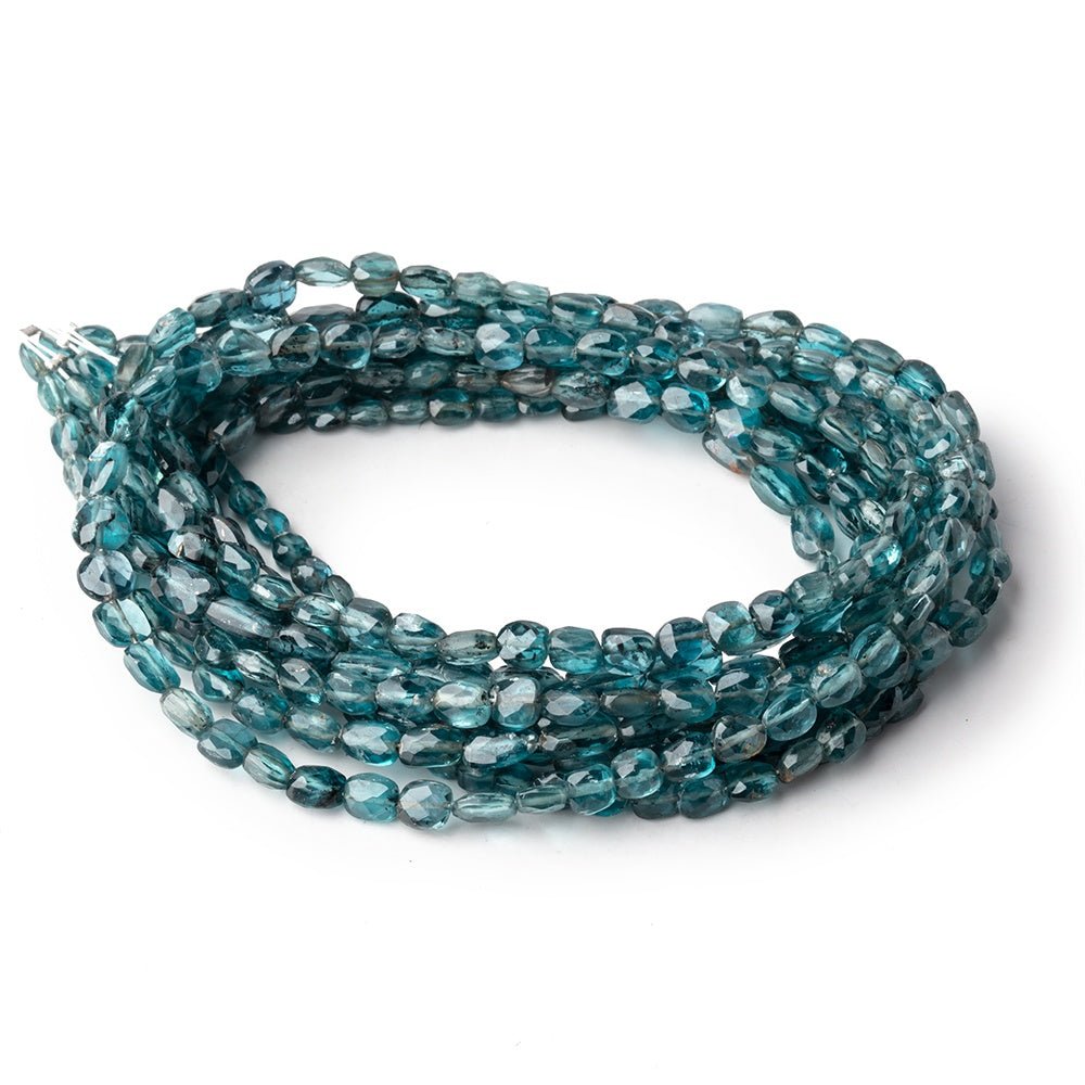4x3-6x5mm Teal Moss Kyanite Faceted Oval Nugget Beads 16 inch 66 pieces - Beadsofcambay.com