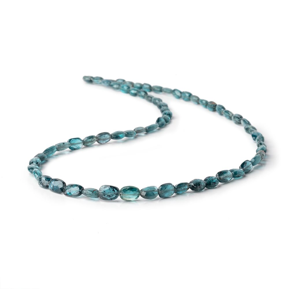 4x3-6x5mm Teal Moss Kyanite Faceted Oval Nugget Beads 16 inch 66 pieces - Beadsofcambay.com