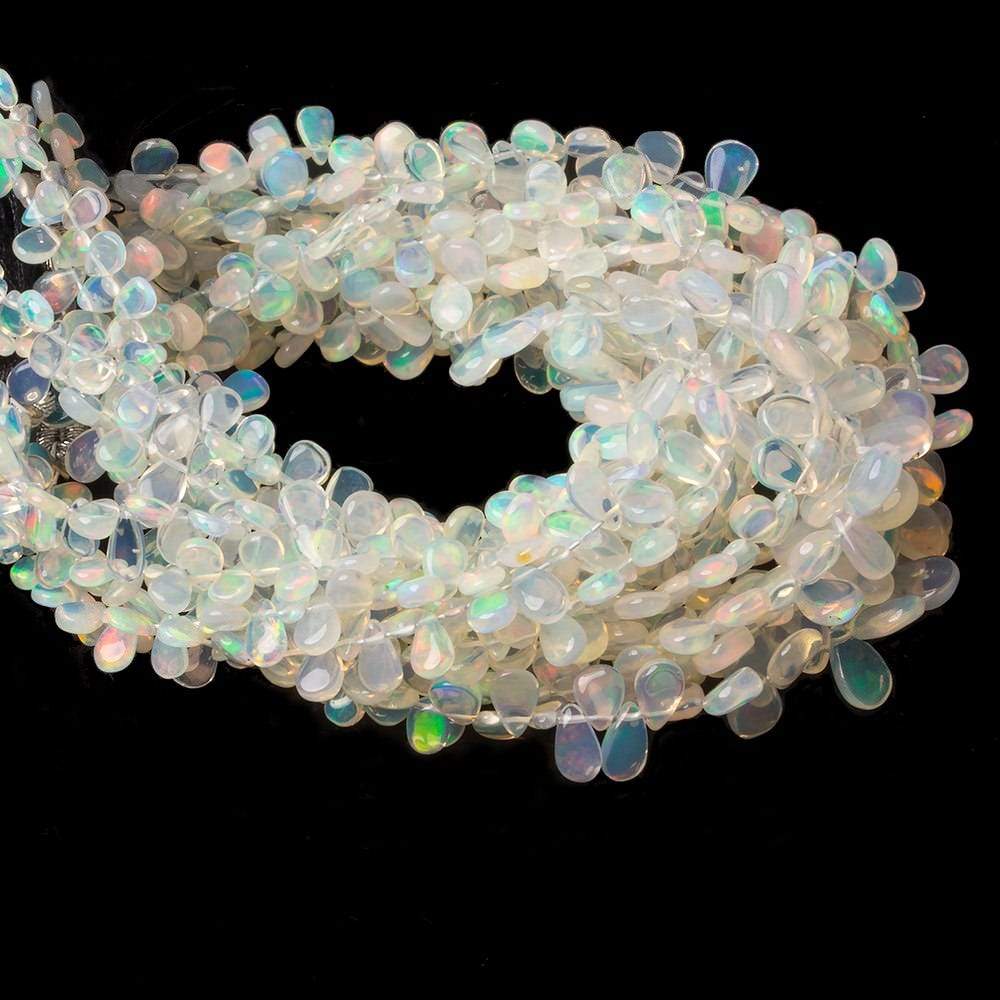4x3-7x5mm Ethiopian Opal Plain Pears 8 inch 75 beads - Beadsofcambay.com