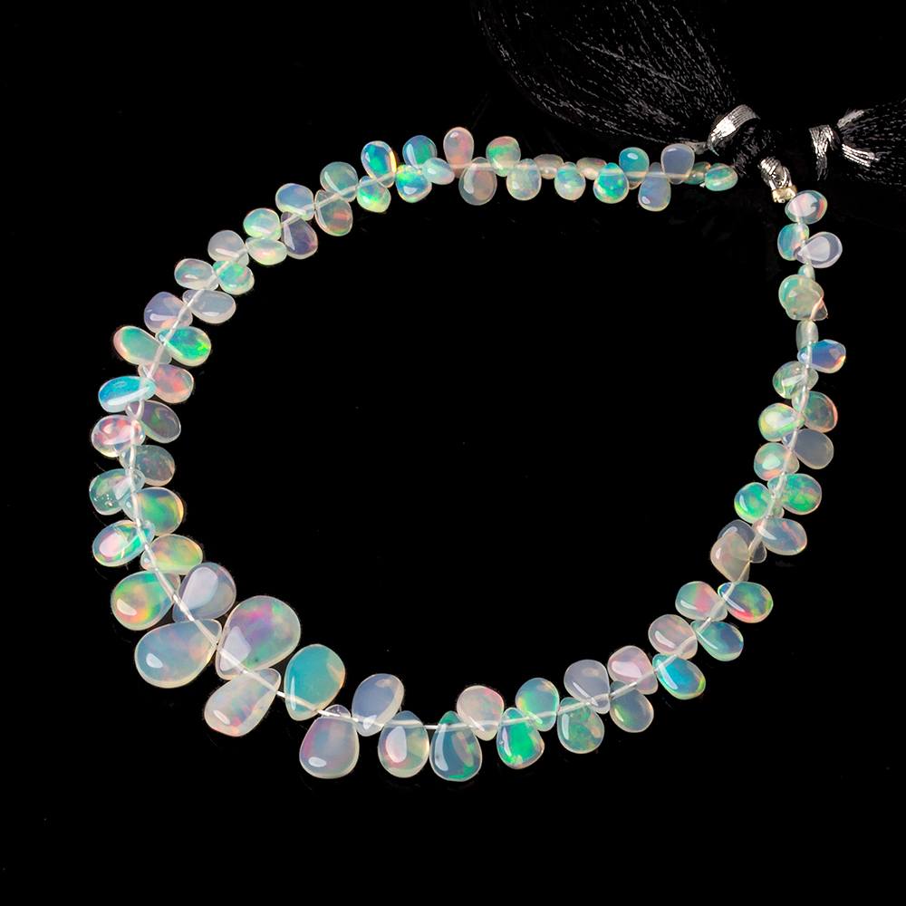 4x3-7x5mm Ethiopian Opal Plain Pears 8 inch 75 beads - Beadsofcambay.com