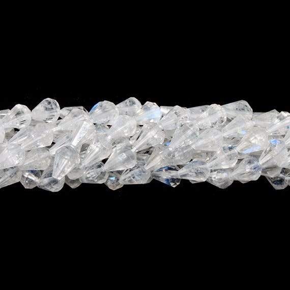 4x3-7x5mm Rainbow Moonstone Petite Faceted Tear Drop 15 inch 57 Beads - Beadsofcambay.com