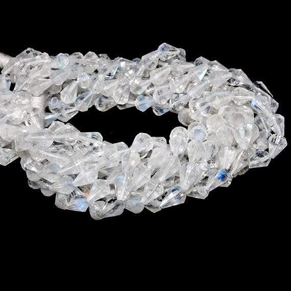 4x3-7x5mm Rainbow Moonstone Petite Faceted Tear Drop 15 inch 57 Beads - Beadsofcambay.com