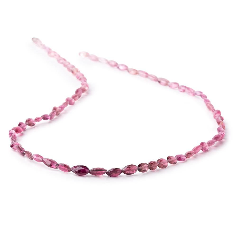 4x3-7x5mm Rubelite Tourmaline Faceted Marquise Beads 16.5 inch 58 pieces AA view 2