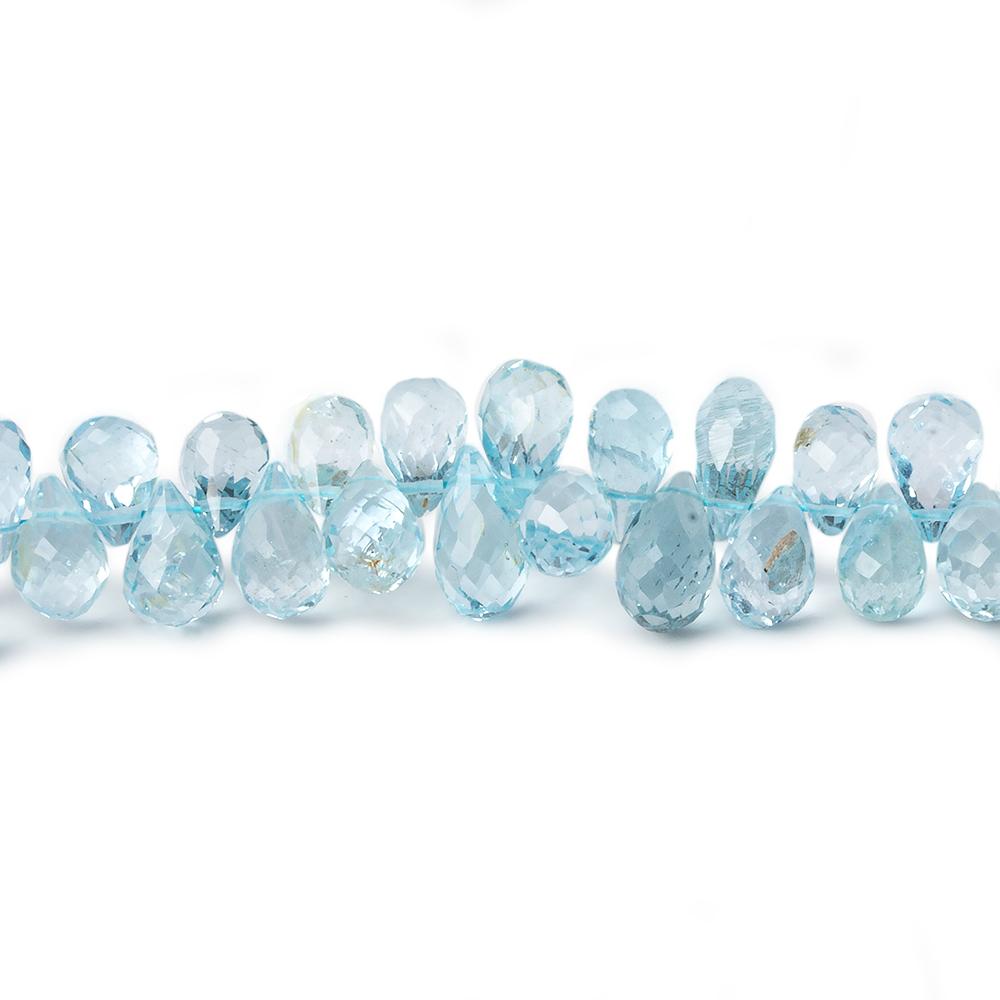 4x3-7x5mm Sky Blue Topaz Beads Tear Drop Briolette 8 inch 89 pieces - Beadsofcambay.com