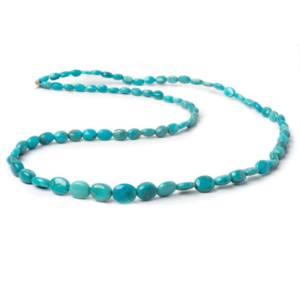 4x3-8x7mm Turquoise Plain Oval Nugget Beads 18 inch 80 pieces - Beadsofcambay.com