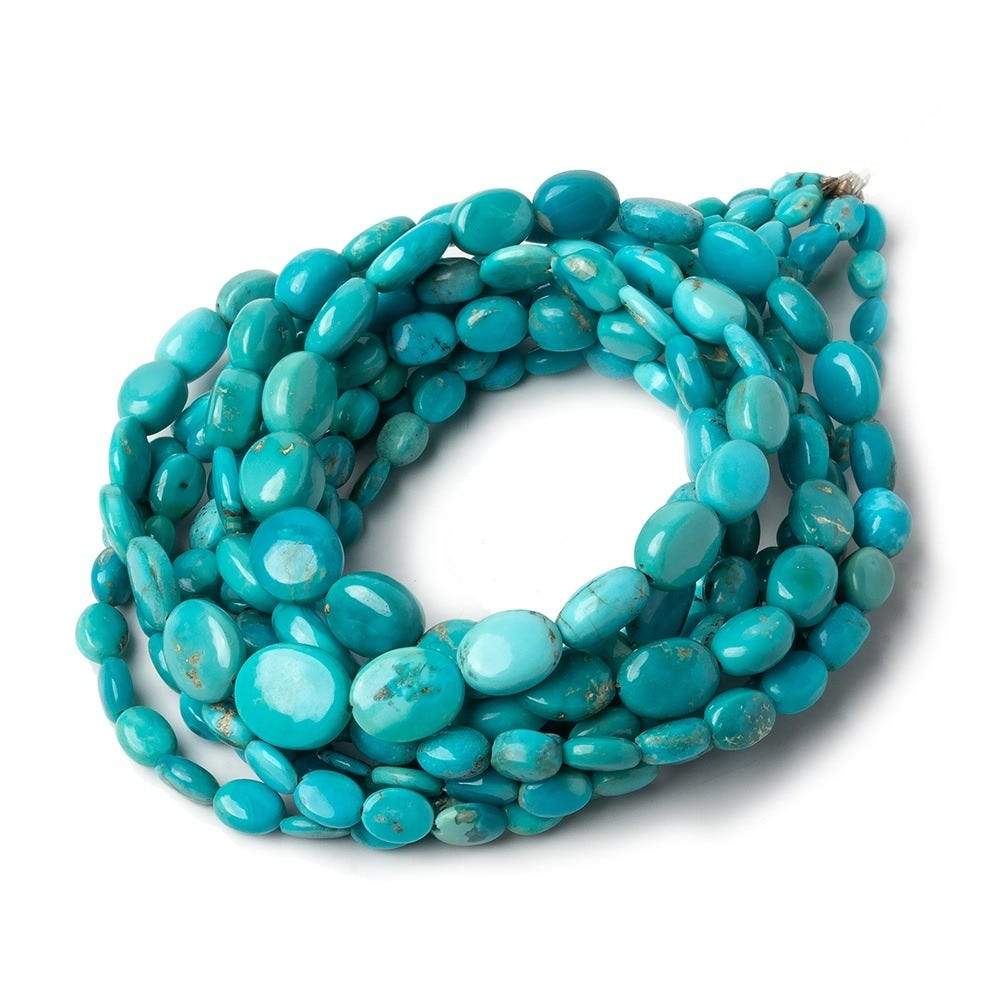 4x3-8x7mm Turquoise Plain Oval Nugget Beads 18 inch 80 pieces - Beadsofcambay.com
