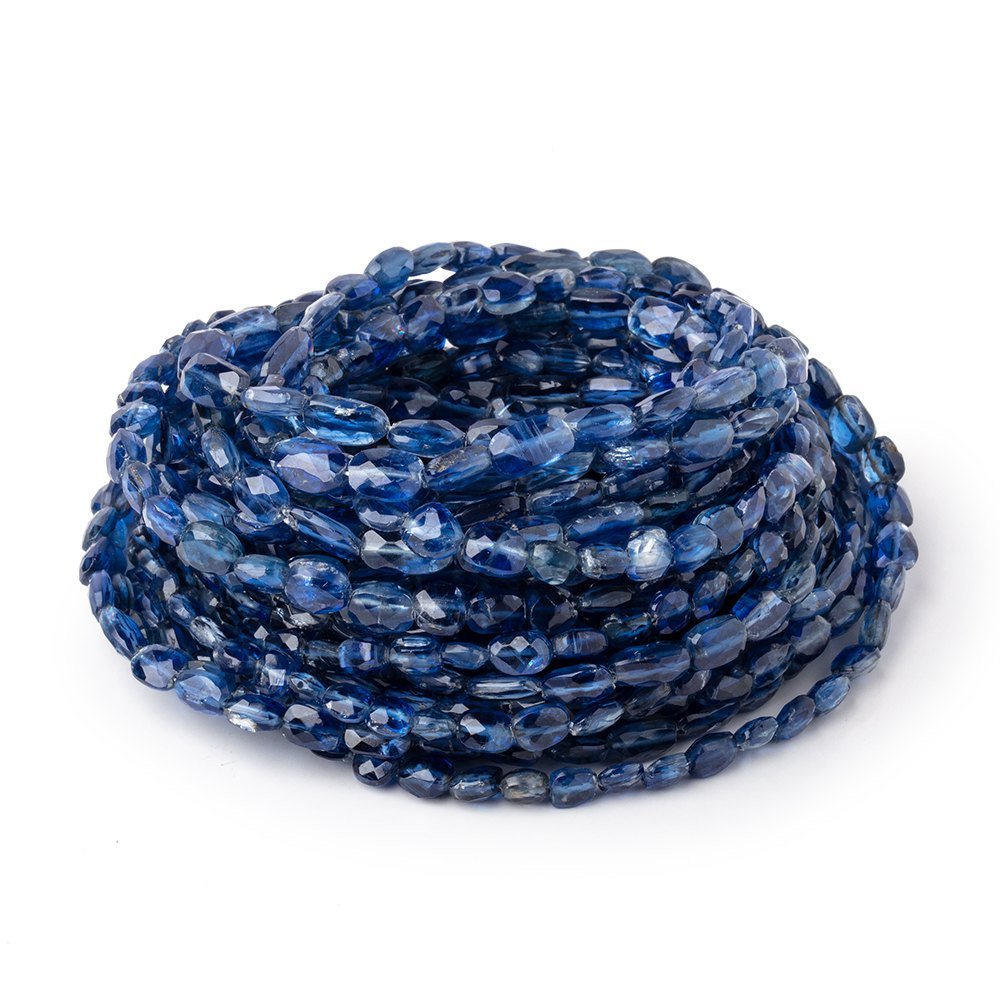 4x3.5-6x4mm Kyanite Faceted Oval Nuggets 17.75 inch 70 Beads - Beadsofcambay.com