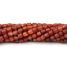 4x3.5mm Matte Carnelian Hand Cut Tube Beads 15 inch 105 pieces - Beadsofcambay.com