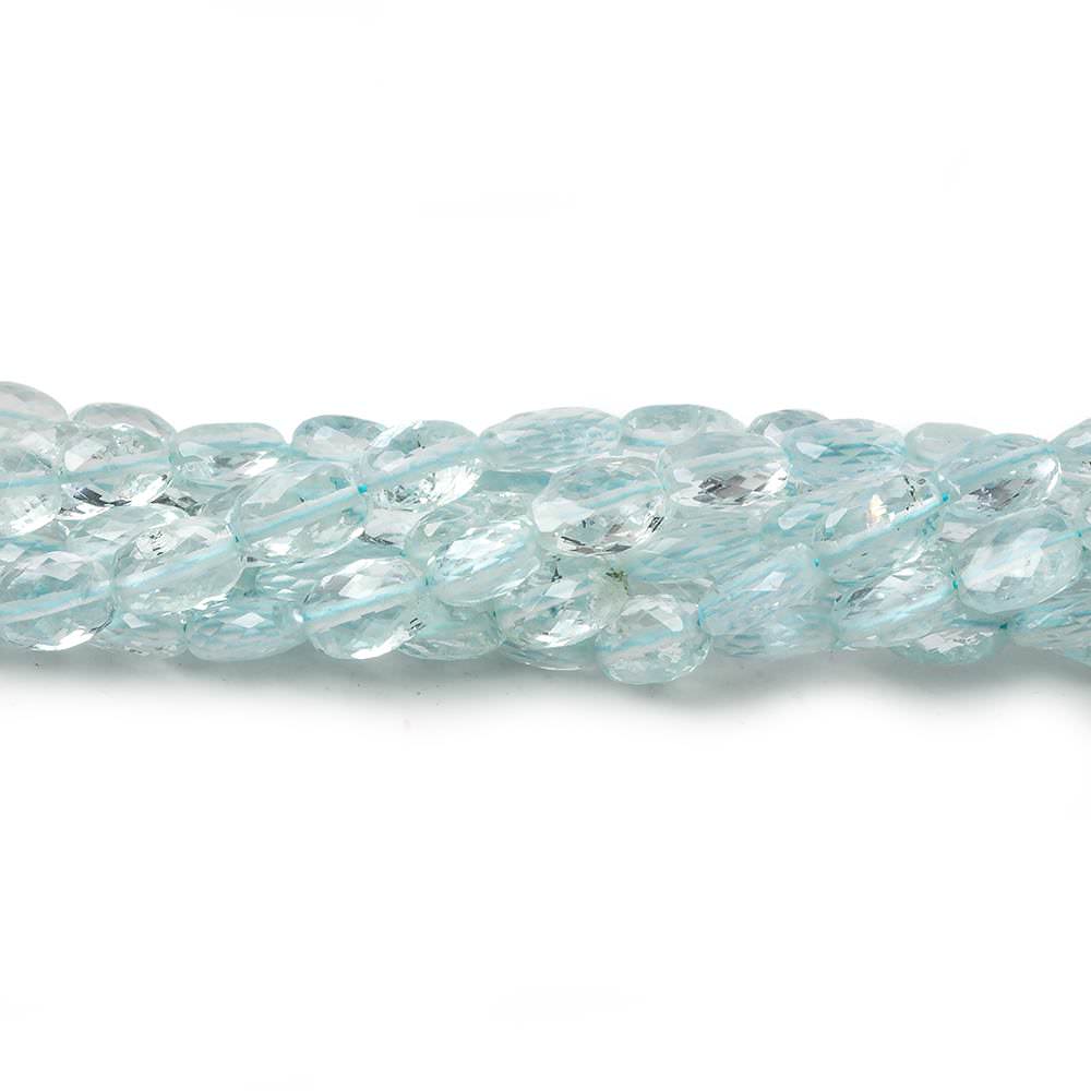 4x3mm - 6x4mm Aquamarine faceted oval beads 16 inch 76 pieces AA - Beadsofcambay.com