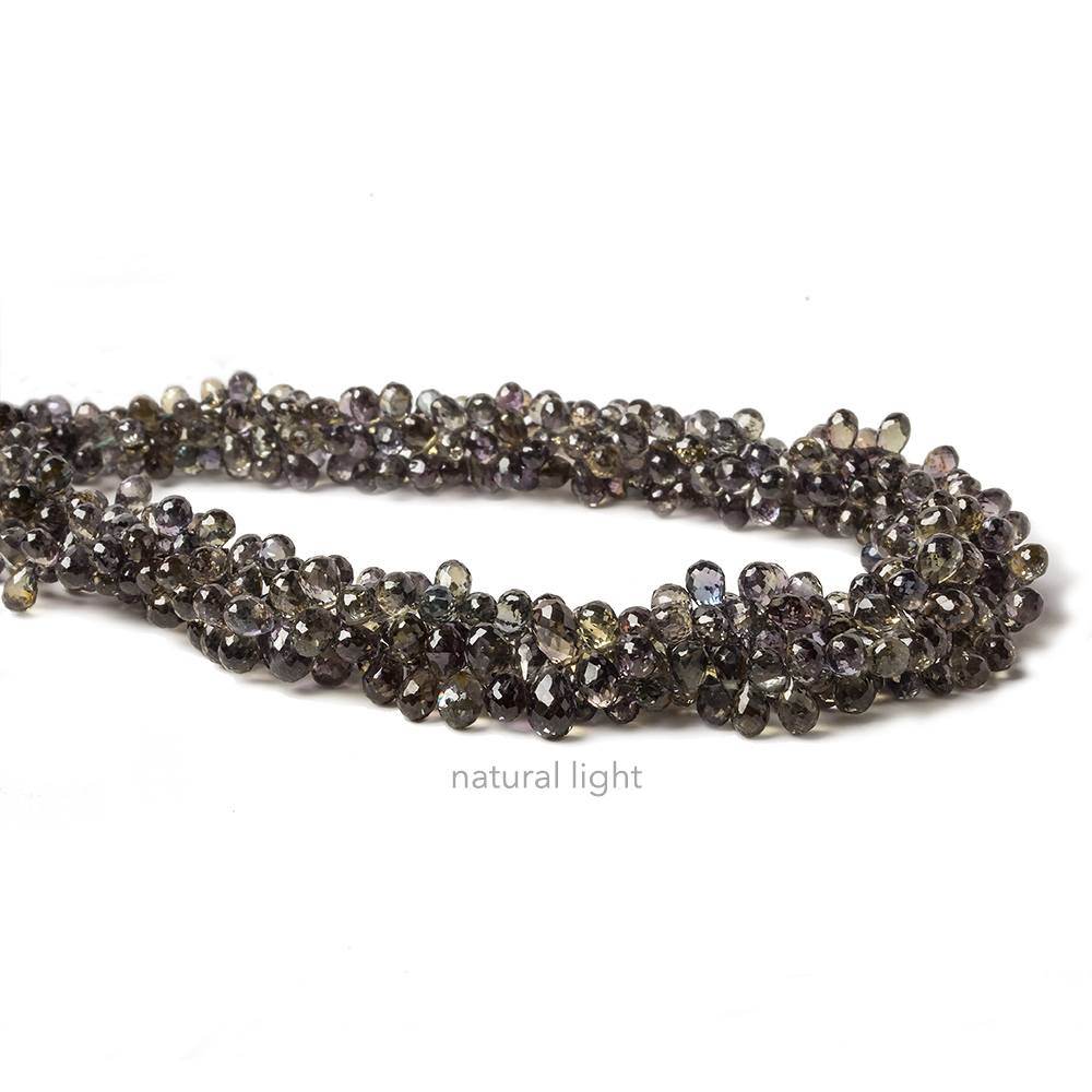 4x3mm Color Change Avocado Sapphire Tear Drop Briolette 8.5 inch 140 pieces - Beadsofcambay.com