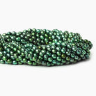 4x3mm Emerald Green Straight Drilled Oval Freshwater Pearl 15 inch 94 pcs - Beadsofcambay.com