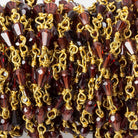 4x3mm Garnet faceted tear drop Vermeil Chain by the foot 36 beads - Beadsofcambay.com