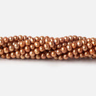 4x3mm Caramel Off Round Freshwater Pearl Beads 16 inch 96 pieces - Beadsofcambay.com