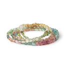 4x3mm Multi Color Tourmaline Plain Oval Beads 16 inch 110 pieces AA - Beadsofcambay.com