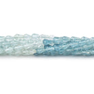 4x3mm Shaded Aquamarine Faceted Tear Drop Beads 14.5 inch 86 pieces - Beadsofcambay.com