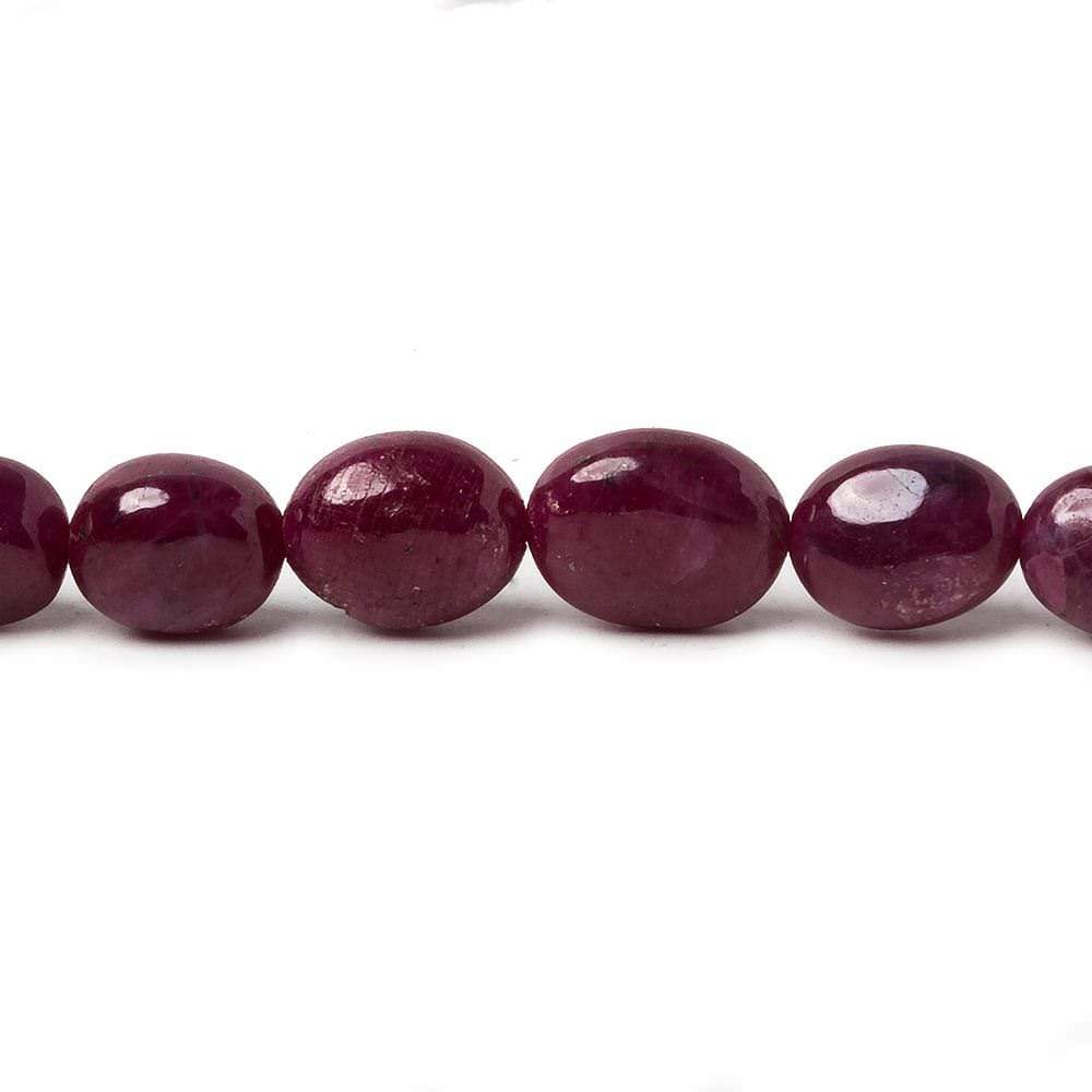 4x4-11x9mm Ruby Plain Oval Nugget 20.5 inch 73 pieces - Beadsofcambay.com