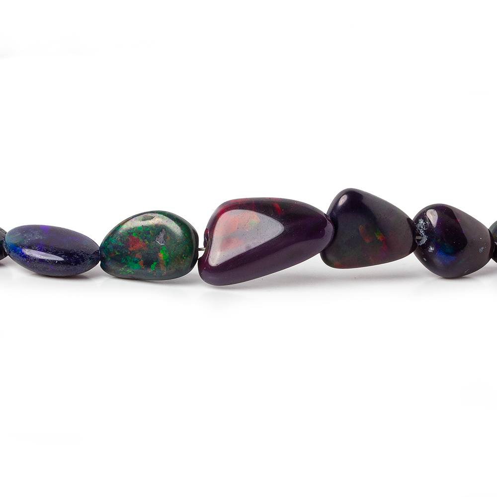 4x4-13x9mm Black Ethiopian Opal Plain Nugget beads 17 inches 60 pieces AA - Beadsofcambay.com