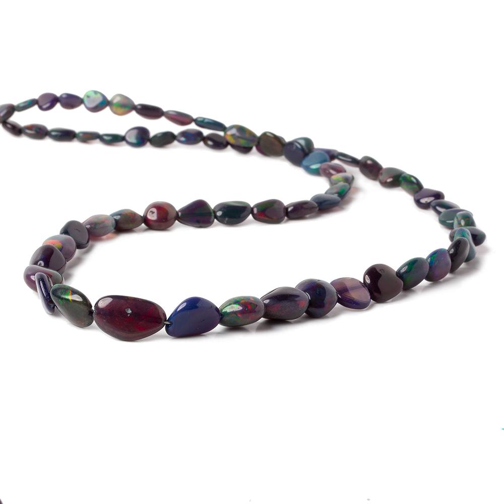 4x4-13x9mm Black Ethiopian Opal Plain Nugget beads 17 inches 60 pieces AA - Beadsofcambay.com