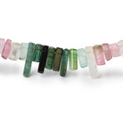 4x4-16x3mm Afghani Multi Color Tourmaline top drilled plain Crystals 18 inch 127 pieces AA - Beadsofcambay.com
