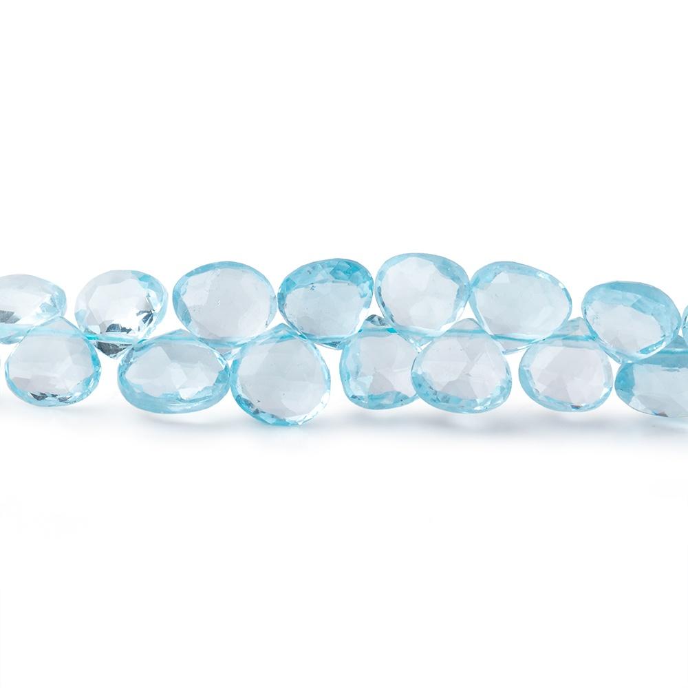 4x4-5x5mm Sky Blue Topaz Faceted Heart Beads 8 inch 58 pieces AAA - Beadsofcambay.com